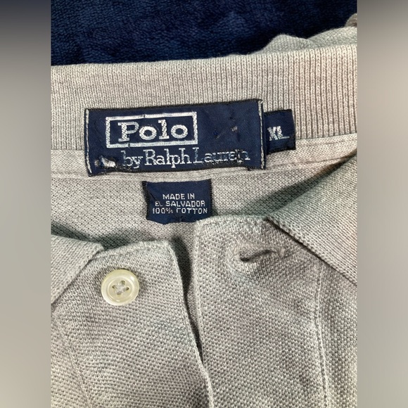 Vintage Ralph Lauren Polo, Grey, men’s size XL, with Dark Blue Polo Logo - Picture 3 of 5